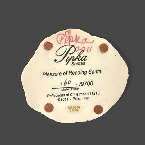 Pipka Pleasure of Reading Santa Figure Ltd Edition Collectable #160 Christmas - Picture 5 of 5